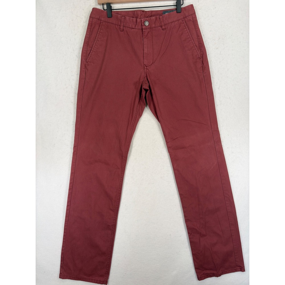 Bonobos Mens Straight Leg Chinos Brick Red Burgundy Cotton Pants 32x34
